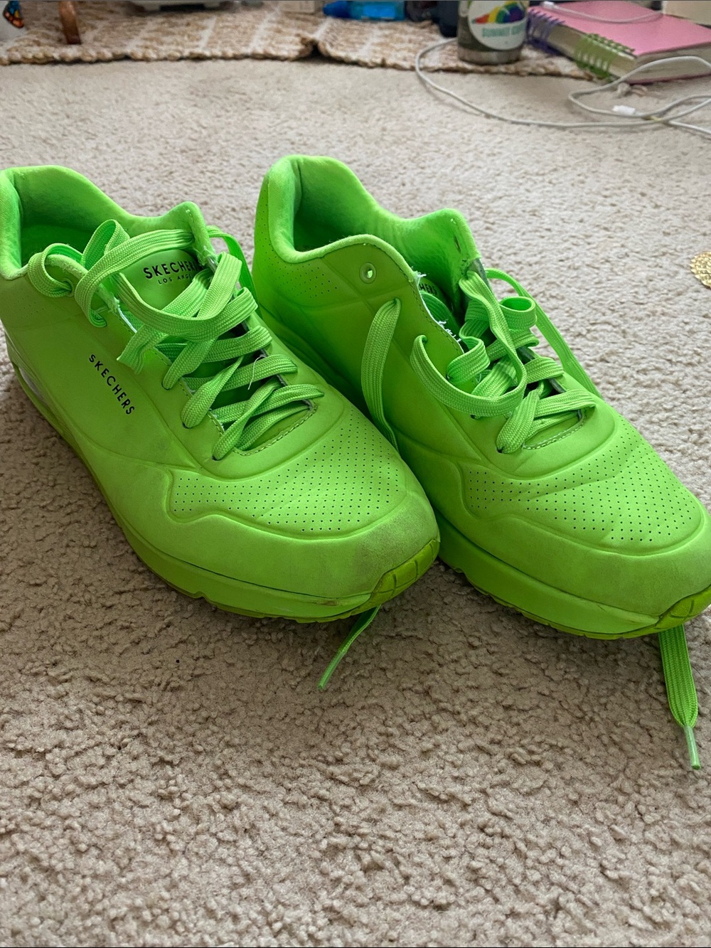 Skechers Neon Lime Green Athletic Sneakers